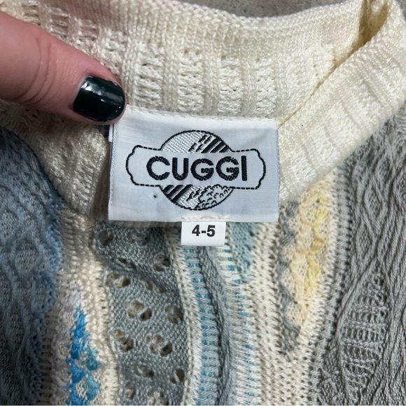 Vintage COOGI/CUGGI 70/80s RARE Thick 3D Knit Crewneck Sweater Kids Size 4/5 - Picture 2 of 6